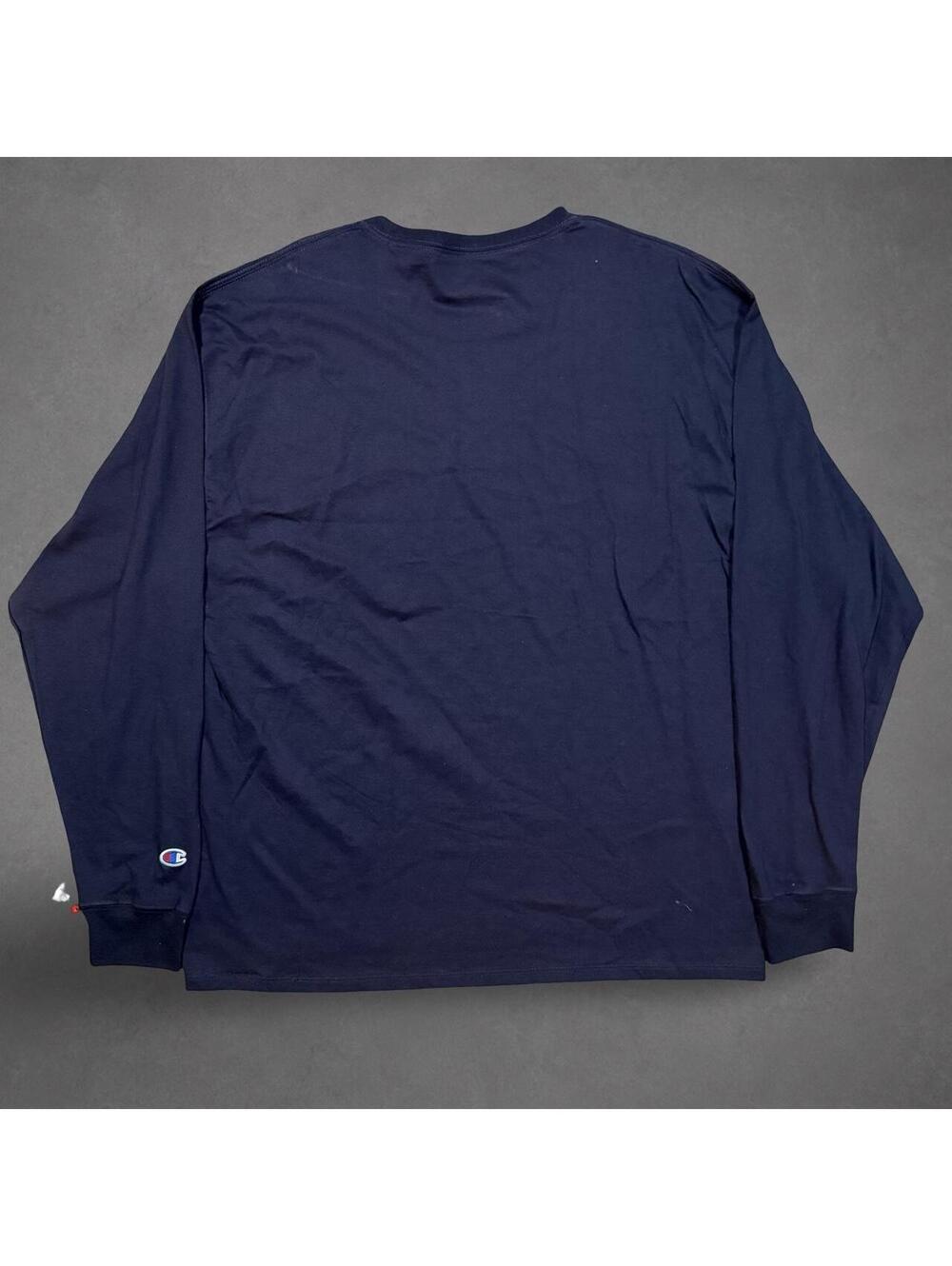 Champion Script Logo Long Sleeve Shirt Navy Blue Size XL NWT - Picture 2 of 5